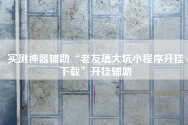 实测神器辅助“老友填大坑小程序开挂下载	”开挂辅助