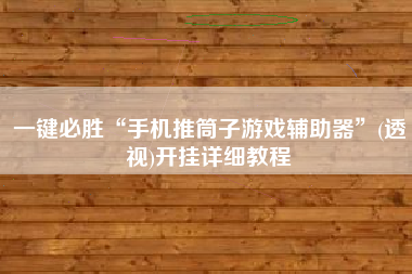 一键必胜“手机推筒子游戏辅助器”(透视)开挂详细教程