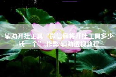 辅助开挂工具“微信麻将开挂工具多少钱一个”(作弊)辅助透视教程