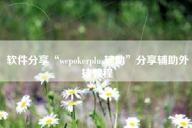 软件分享“wepokerplus辅助	”分享辅助外挂教程