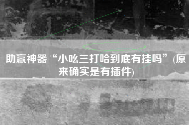 助赢神器“小吆三打哈到底有挂吗”(原来确实是有插件)