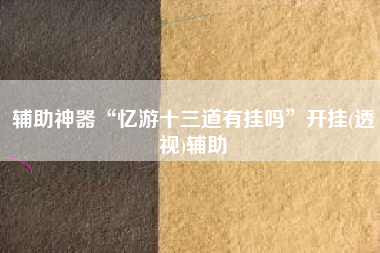辅助神器“忆游十三道有挂吗”开挂(透视)辅助