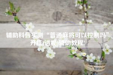 辅助科普实测“普通麻将可以控制吗”开挂(透视)辅助教程!