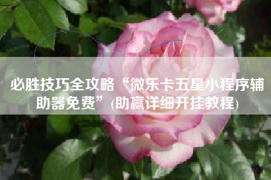 必胜技巧全攻略“微乐卡五星小程序辅助器免费	”(助赢详细开挂教程)