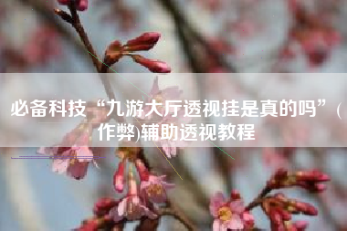 必备科技“九游大厅透视挂是真的吗”(作弊)辅助透视教程