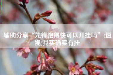 辅助分享“先锋跑得快可以开挂吗”(透视)其实确实有挂