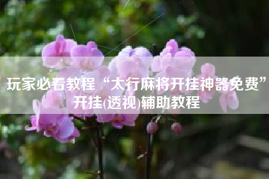 玩家必看教程“太行麻将开挂神器免费”开挂(透视)辅助教程