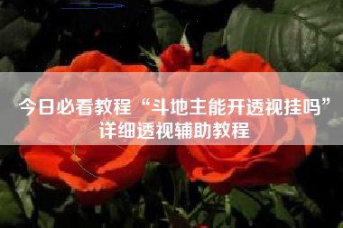 今日必看教程“斗地主能开透视挂吗”详细透视辅助教程
