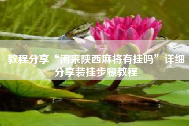 教程分享“闲来陕西麻将有挂吗”详细分享装挂步骤教程