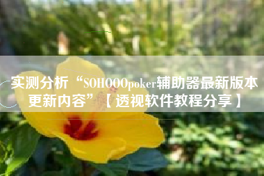实测分析“SOHOOOpoker辅助器最新版本更新内容”【透视软件教程分享】