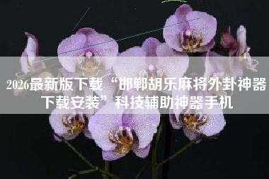 2026最新版下载“邯郸胡乐麻将外卦神器下载安装”科技辅助神器手机