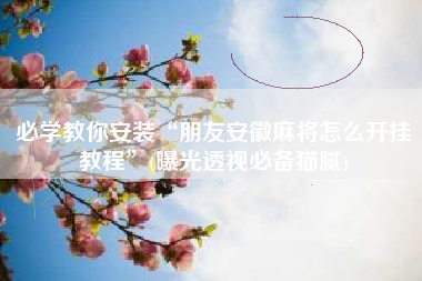 必学教你安装“朋友安徽麻将怎么开挂教程”(曝光透视必备猫腻)