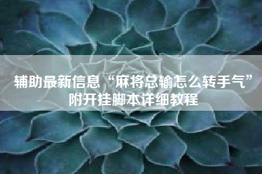 辅助最新信息“麻将总输怎么转手气	”附开挂脚本详细教程