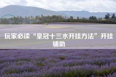 玩家必读“皇冠十三水开挂方法”开挂辅助