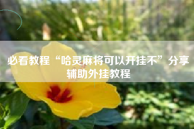 必看教程“哈灵麻将可以开挂不”分享辅助外挂教程