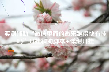 实测辅助“微信里面的微乐跑得快有挂吗”开挂辅助脚本+详细开挂