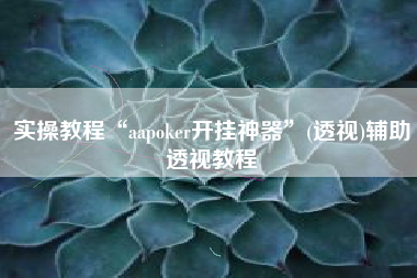 实操教程“aapoker开挂神器	”(透视)辅助透视教程