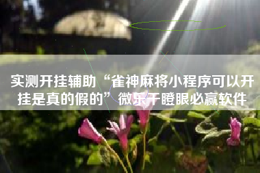 实测开挂辅助“雀神麻将小程序可以开挂是真的假的	”微乐干瞪眼必赢软件