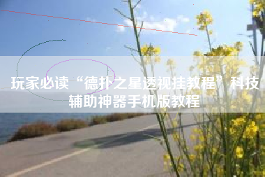 玩家必读“德扑之星透视挂教程”科技辅助神器手机版教程