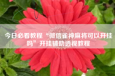 今日必看教程“微信雀神麻将可以开挂吗”开挂辅助透视教程