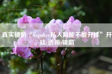 真实辅助“wepoker私人局能不能开挂	”开挂(透视)辅助