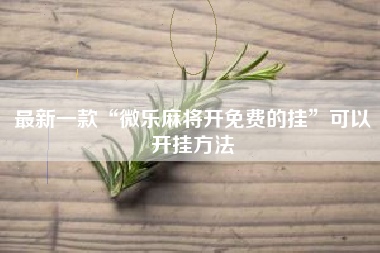 最新一款“微乐麻将开免费的挂”可以开挂方法