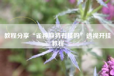 教程分享“雀神麻将有挂吗	”透视开挂教程