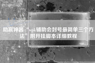 助赢神器“wpk辅助会封号最简单三个方法	”附开挂脚本详细教程