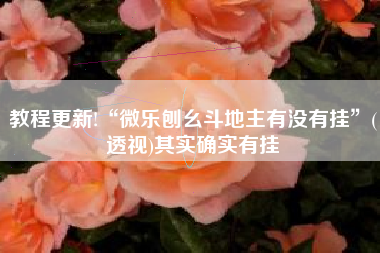 教程更新!“微乐刨幺斗地主有没有挂	”(透视)其实确实有挂