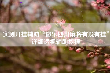 实测开挂辅助“微乐四川麻将有没有挂	”详细透视辅助教程