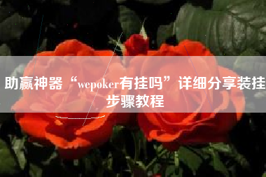 助赢神器“wepoker有挂吗”详细分享装挂步骤教程