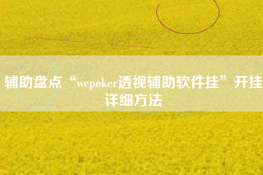 辅助盘点“wepoker透视辅助软件挂	”开挂详细方法