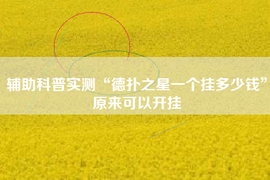 辅助科普实测“德扑之星一个挂多少钱”原来可以开挂
