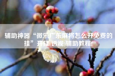 辅助神器“微乐广东麻将怎么开免费的挂”开挂(透视)辅助教程!