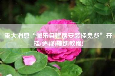 重大消息“微乐自建房安装挂免费	”开挂(透视)辅助教程!