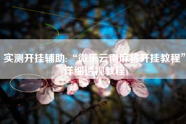 实测开挂辅助:“微乐云南麻将开挂教程”(详细透视教程)