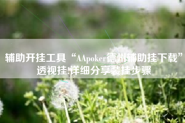 辅助开挂工具“AApoker德州辅助挂下载”透视挂!详细分享装挂步骤