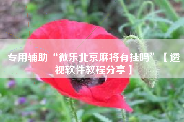 专用辅助“微乐北京麻将有挂吗”【透视软件教程分享】