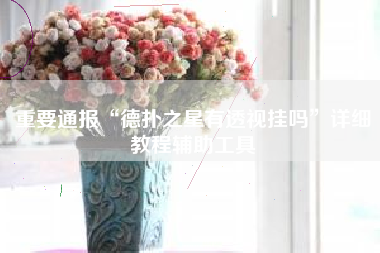 重要通报“德扑之星有透视挂吗”详细教程辅助工具