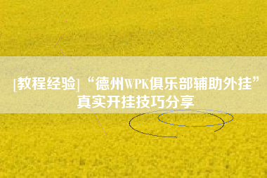 [教程经验]“德州WPK俱乐部辅助外挂	”真实开挂技巧分享