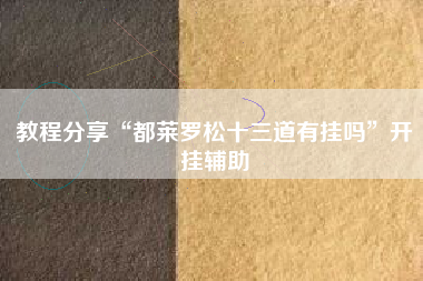 教程分享“都莱罗松十三道有挂吗”开挂辅助