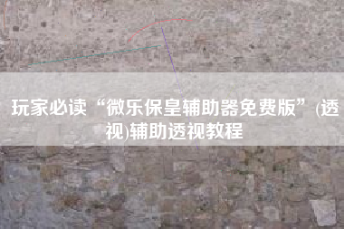 玩家必读“微乐保皇辅助器免费版”(透视)辅助透视教程