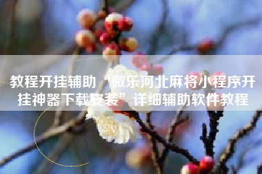 教程开挂辅助“微乐河北麻将小程序开挂神器下载安装	”详细辅助软件教程