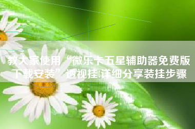 教大家使用“微乐卡五星辅助器免费版下载安装”透视挂!详细分享装挂步骤