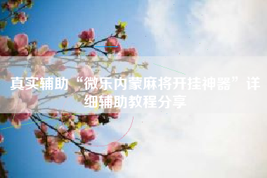 真实辅助“微乐内蒙麻将开挂神器	”详细辅助教程分享