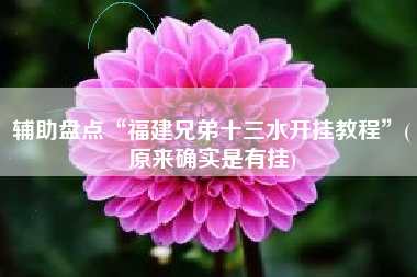 辅助盘点“福建兄弟十三水开挂教程	”(原来确实是有挂)