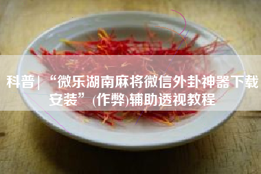 科普|“微乐湖南麻将微信外卦神器下载安装”(作弊)辅助透视教程