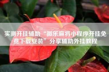 实测开挂辅助“微乐麻将小程序开挂免费下载安装	”分享辅助外挂教程