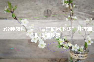 3分钟教程“wepoker辅助器下载”开挂辅助详细步骤