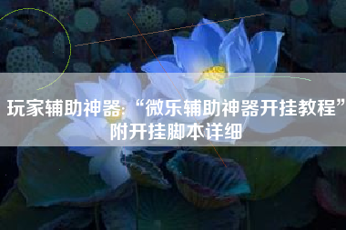玩家辅助神器:“微乐辅助神器开挂教程	”附开挂脚本详细